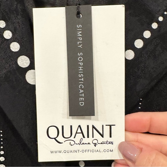 QUAINT Black & White Ludovica Belted Blazer Mini Dress Side Cutout Nylon Blend - Picture 11 of 13